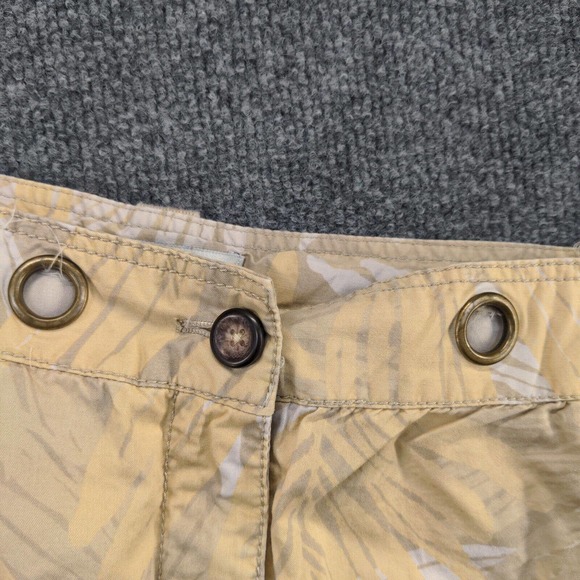 Merona Womens Cargo Skirt Yellow Tan Size 10 Cotton Pockets Palm Pattern - Picture 9 of 12